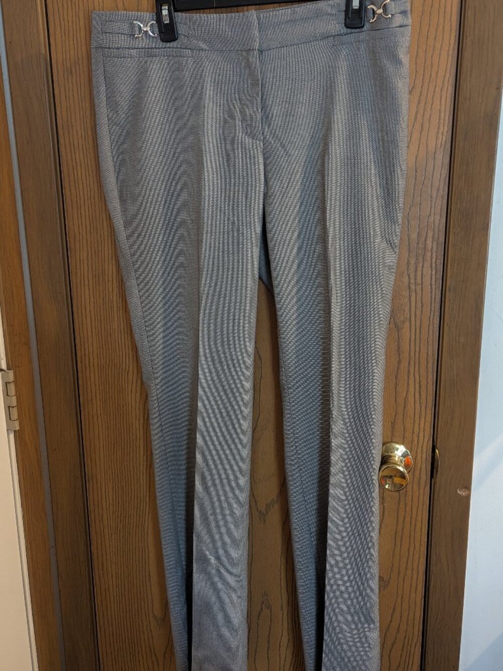 New York & Company Comfort Stretch Dress Pants Gray Silver Accent-12